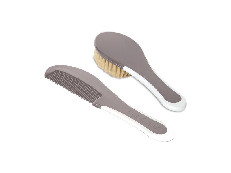 ZEWI bébé-jou Baby-Pflegeset Kamm   Bürste Chalk Brown Haarpflege-Set