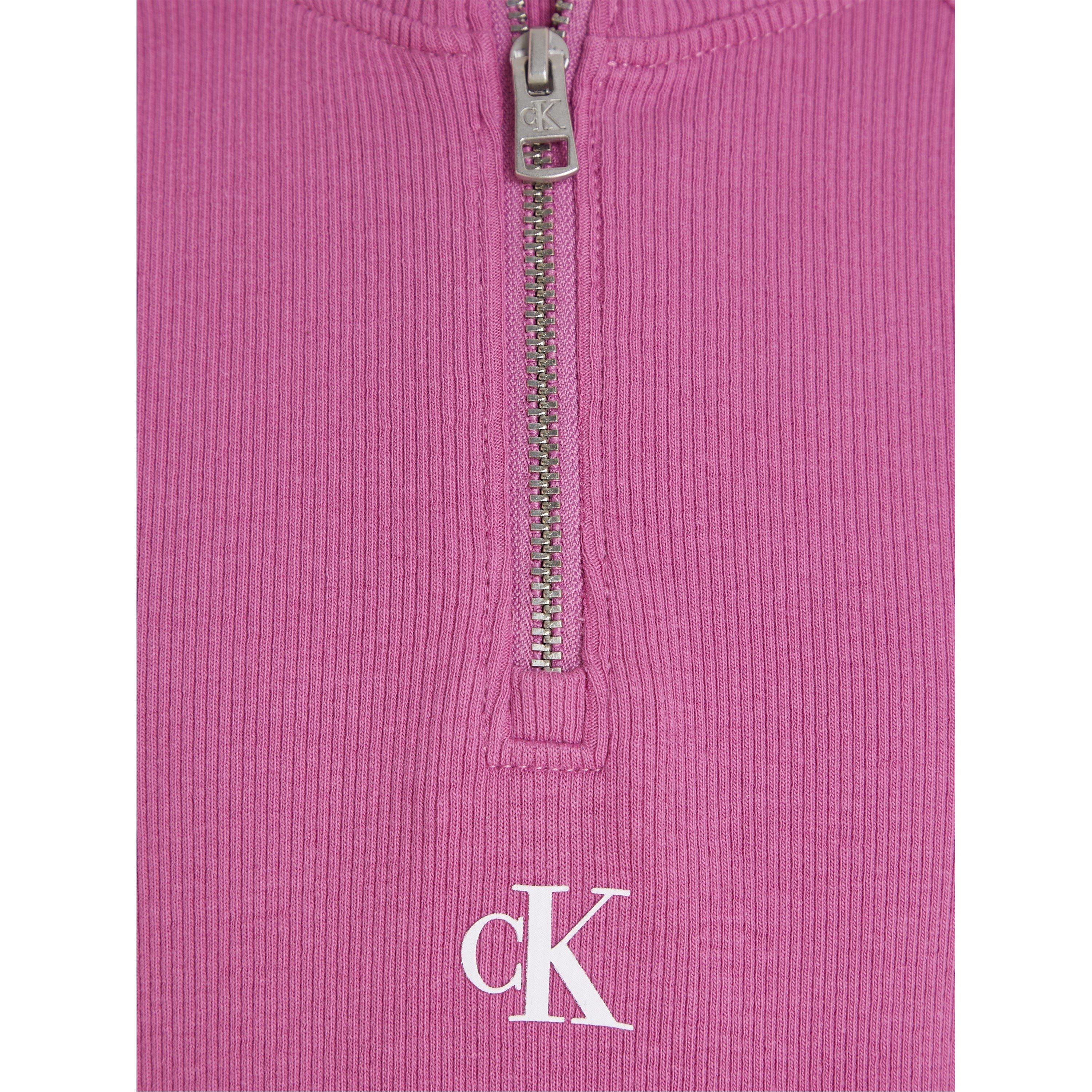 Calvin Klein Jeans HERO LOGO RIB ZIP UP LS TOP