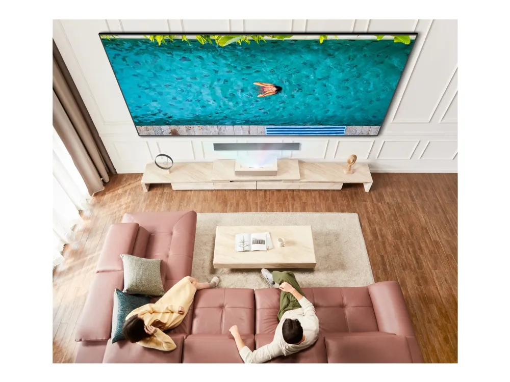 LG CineBeam HU915QE - DLP-projektor - laser - 3700 ANSI lumens - 3840 x 2160 - 16:9 - 4K - ultrakort kast objektiv - hvid