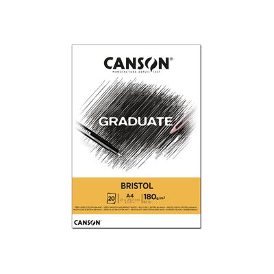 Canson Graduate - Bloc dessin Bristol - 20 feuilles - A4 - 180 gr