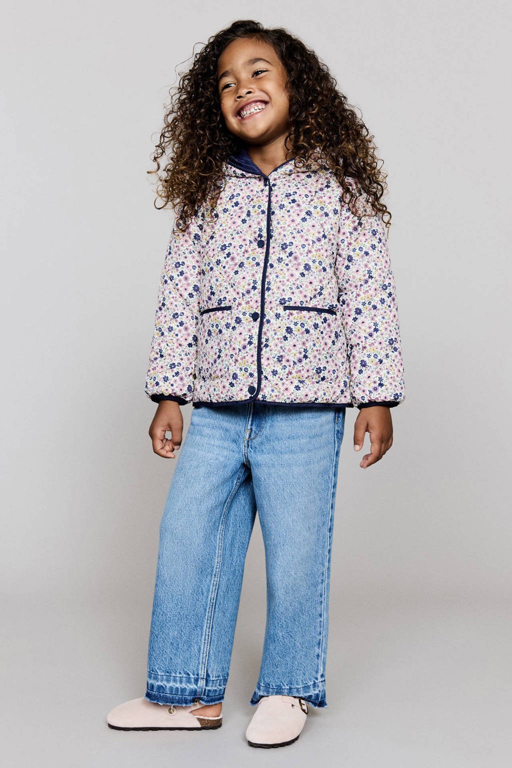 Mango Kids gewatteerde jas winter ecru