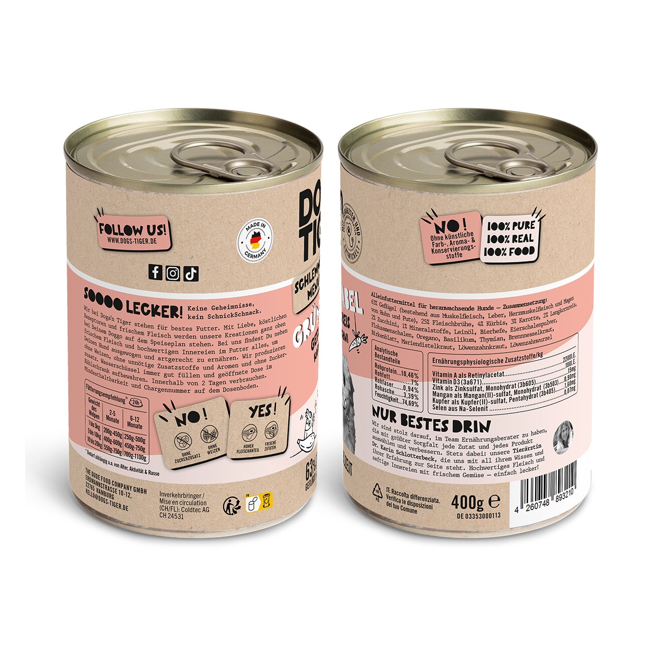 Dogs'n Tiger Grünschnabel 6x400 g