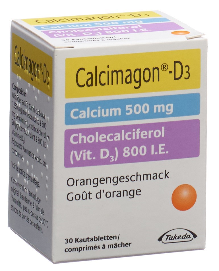 CALCIMAGON D3 Kautabl 500/800 Orange Ds 30 Stk