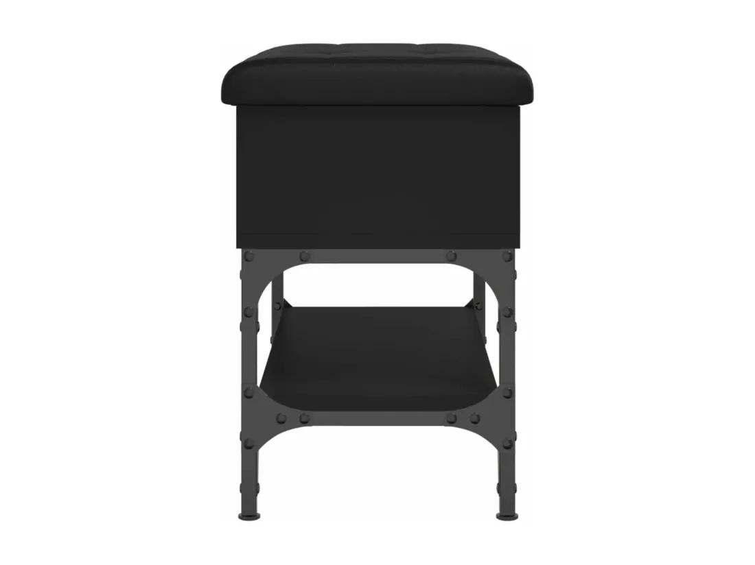 Banc à chaussures noir 62x32x45 cm bois d'ingénierie