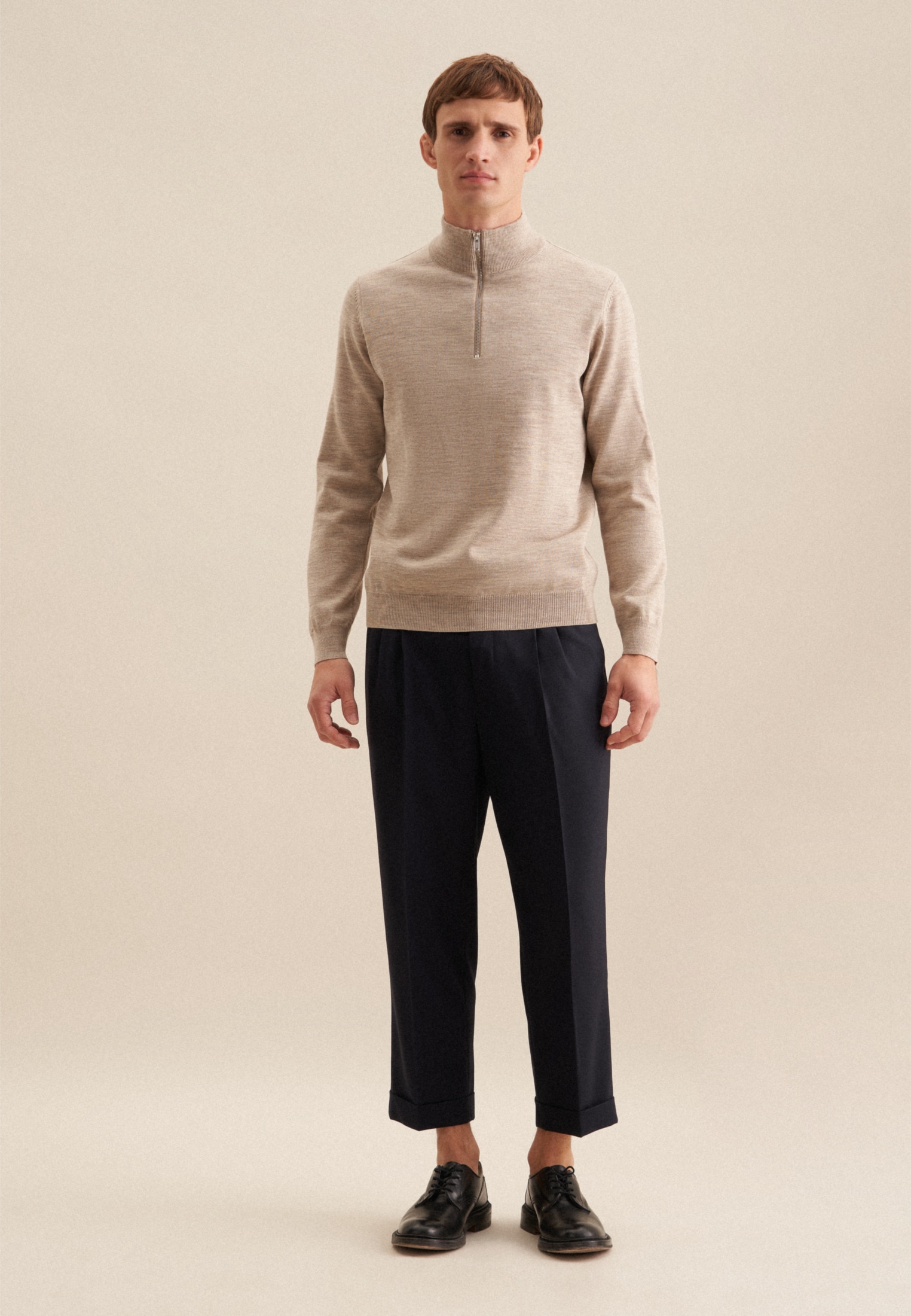 seidensticker Strickpullover »Schwarze Rose« Quarter Zip Uni