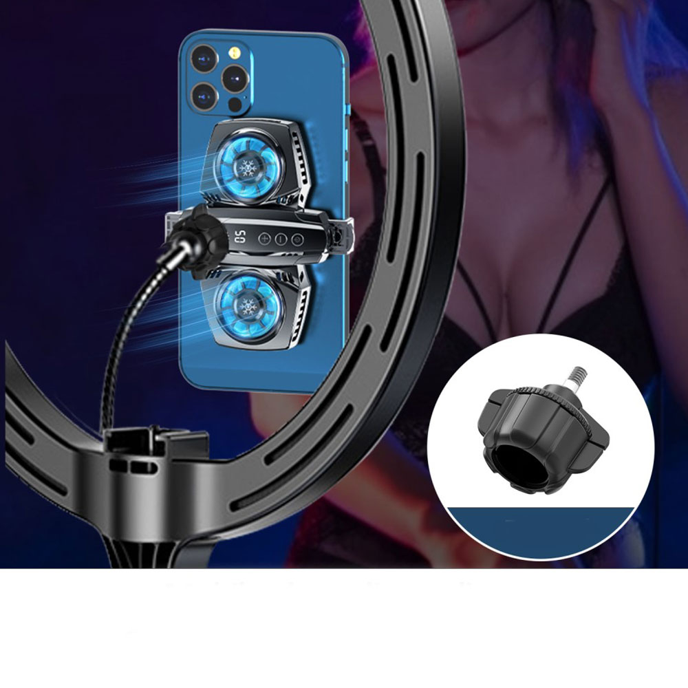 Universal Smartphone Kühler Gaming Handy Überhitzungsschutz Ventilator mit RGB Beleuchtung - Schwarz