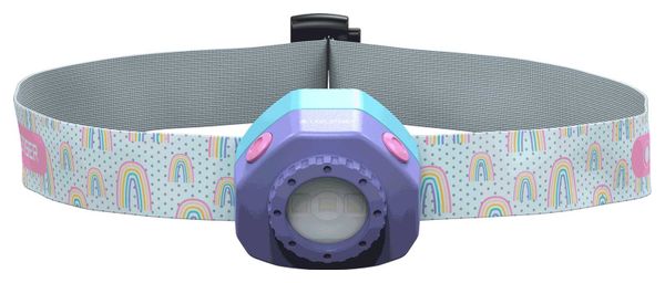 Lampe Frontale LED pour enfant KIDLED4R motif Arc en ciel | Version Rechargeable | 40 Lumens | 18h d'autonomie | 9m de distance d'éclairage | LEDLENSER