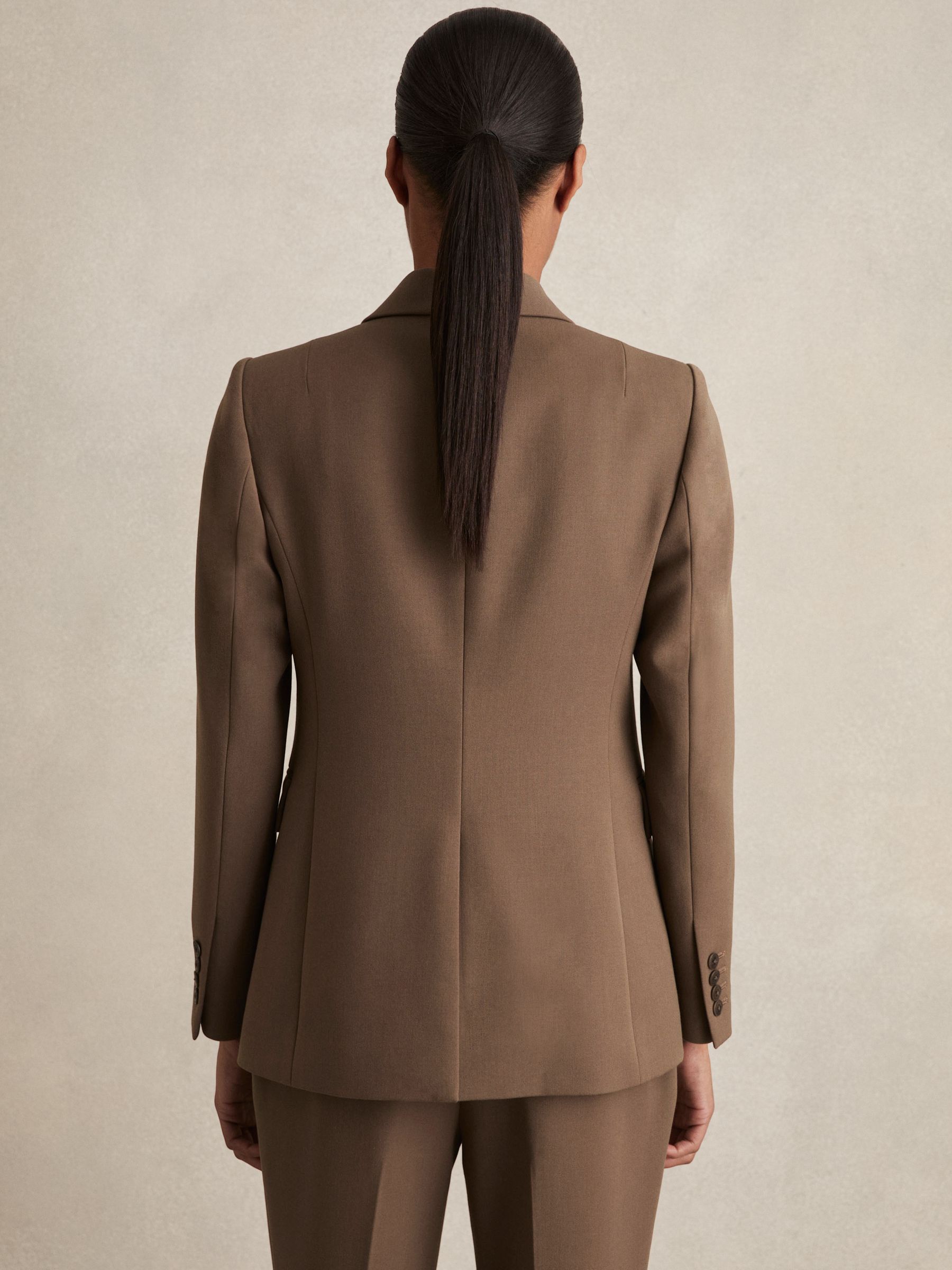 Mink neutraal - Reiss Gabi maatsnit-kostuumblazer met enkele knoopsluiting