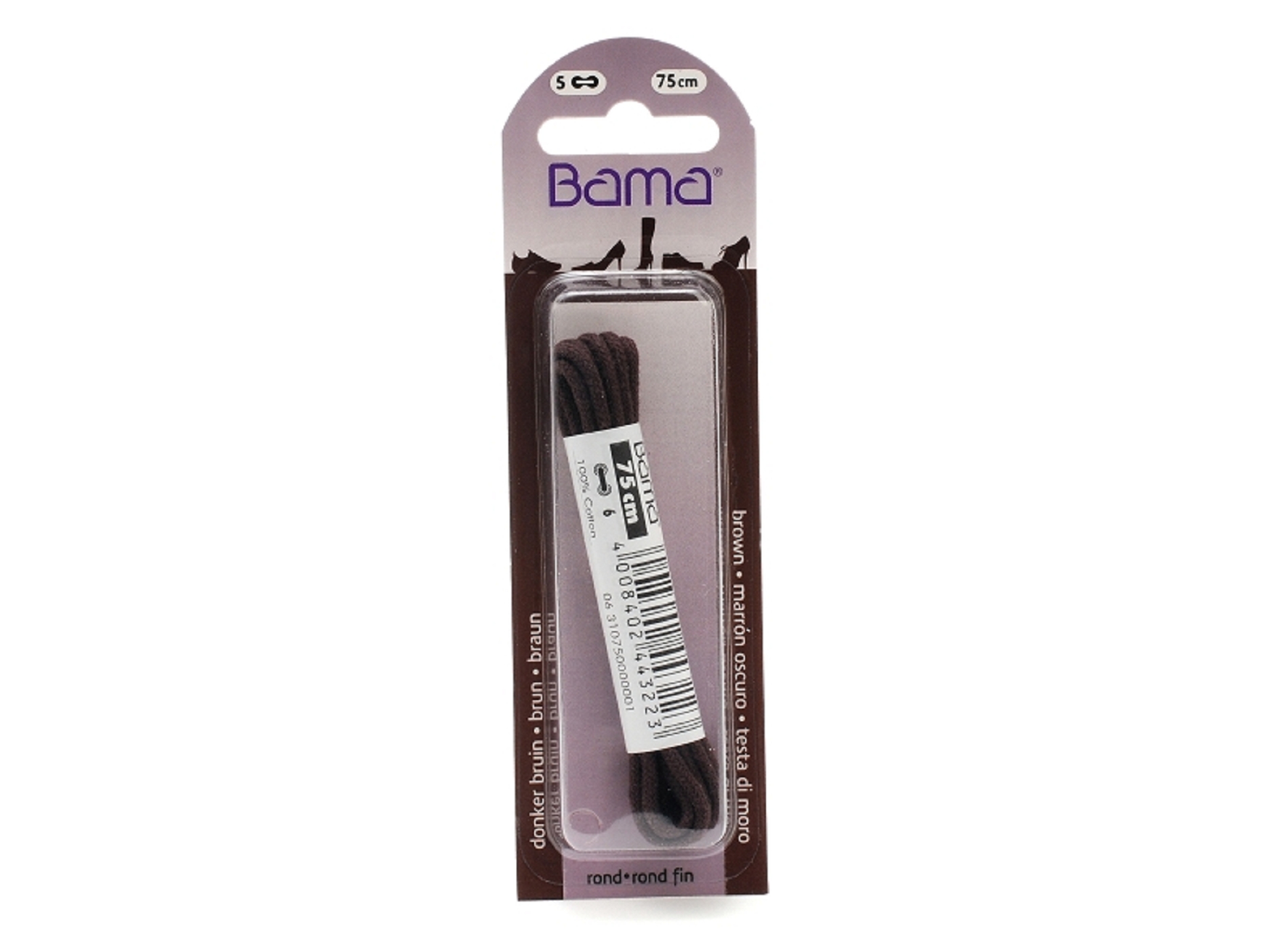 Lacet rond 75 cm brun