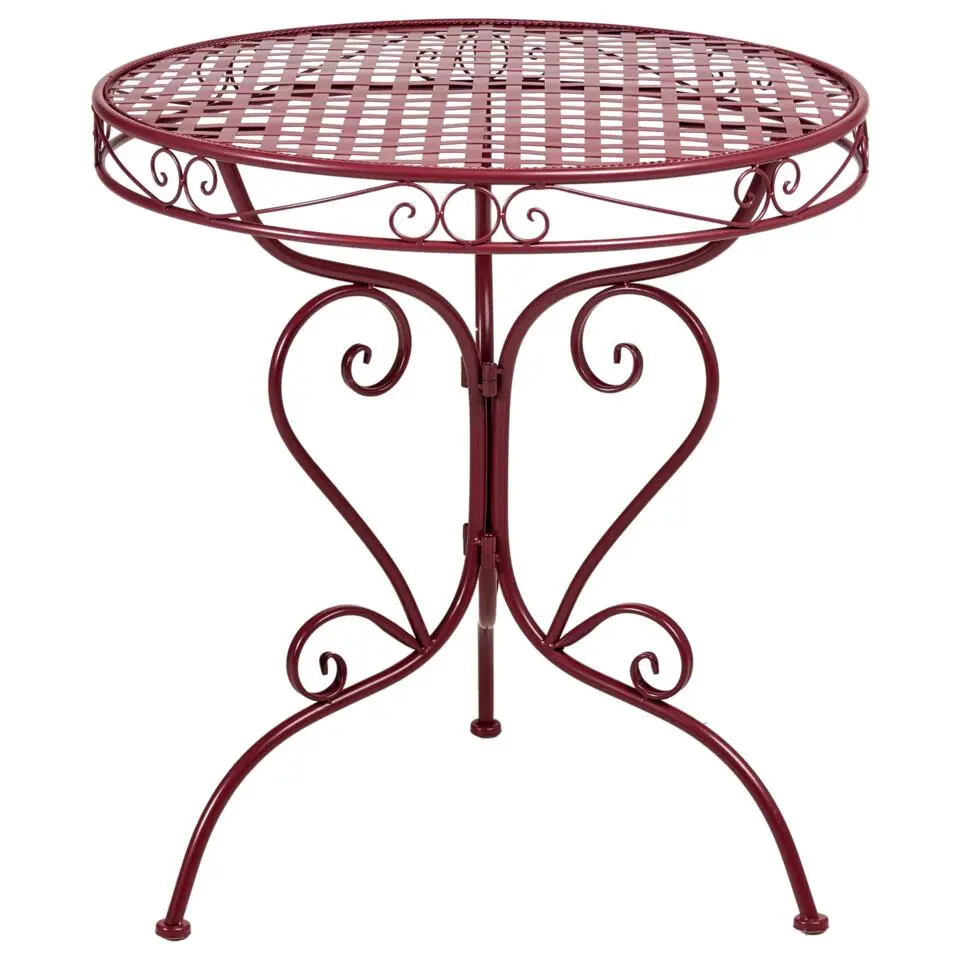 ALBINIA - Tuintafel - Bordeaux - 70 x 70 cm - IJzer