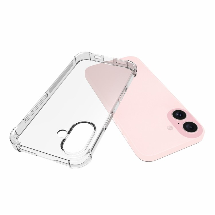 iPhone 16 Gummi Hülle Case Slim Design mit Air Cushion Fallschutz - Transparent