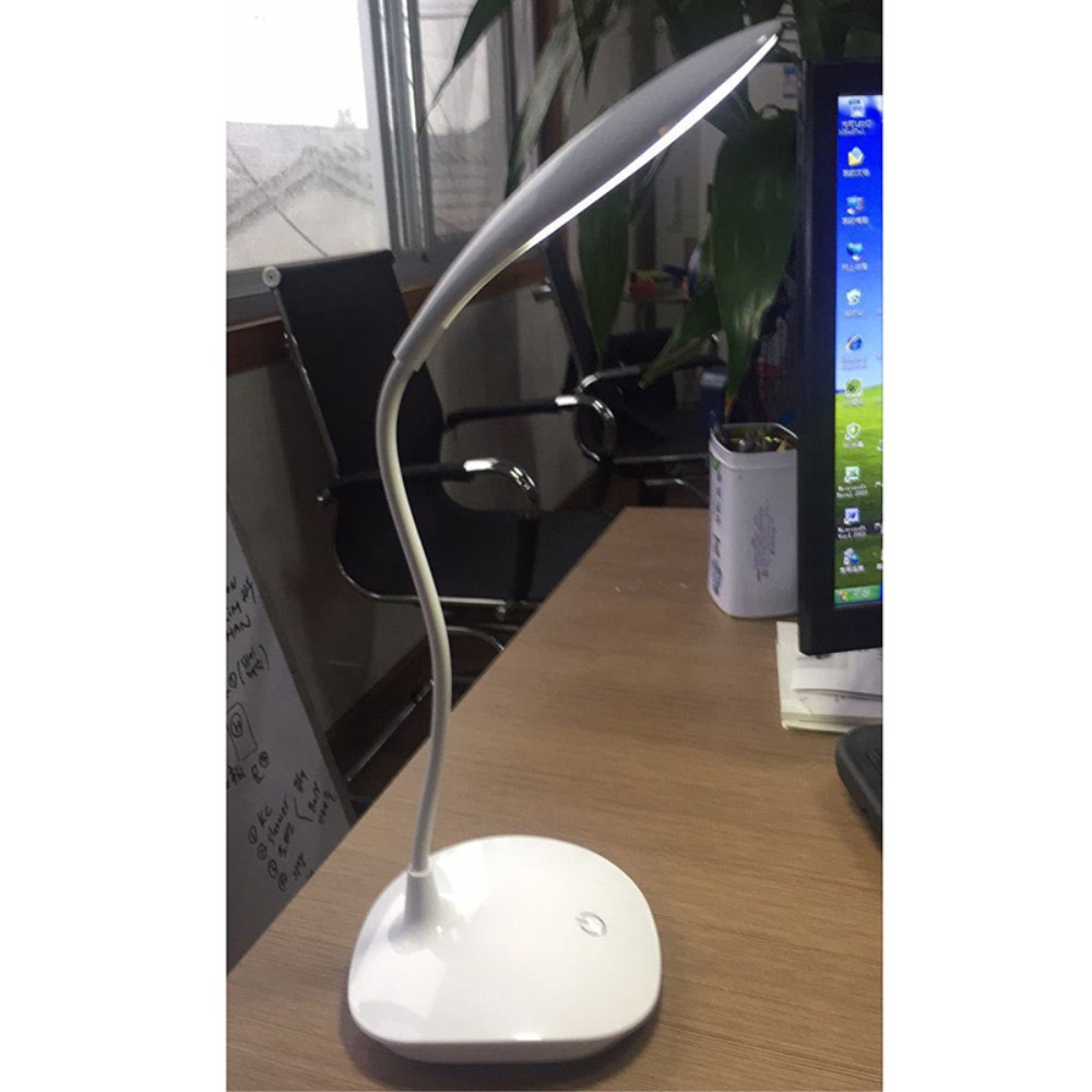 LED Schreibtisch Lampe Dimmbares USB Licht Biegbare Schwanenhals Leselampe mit Touch Steuerung - Weiss