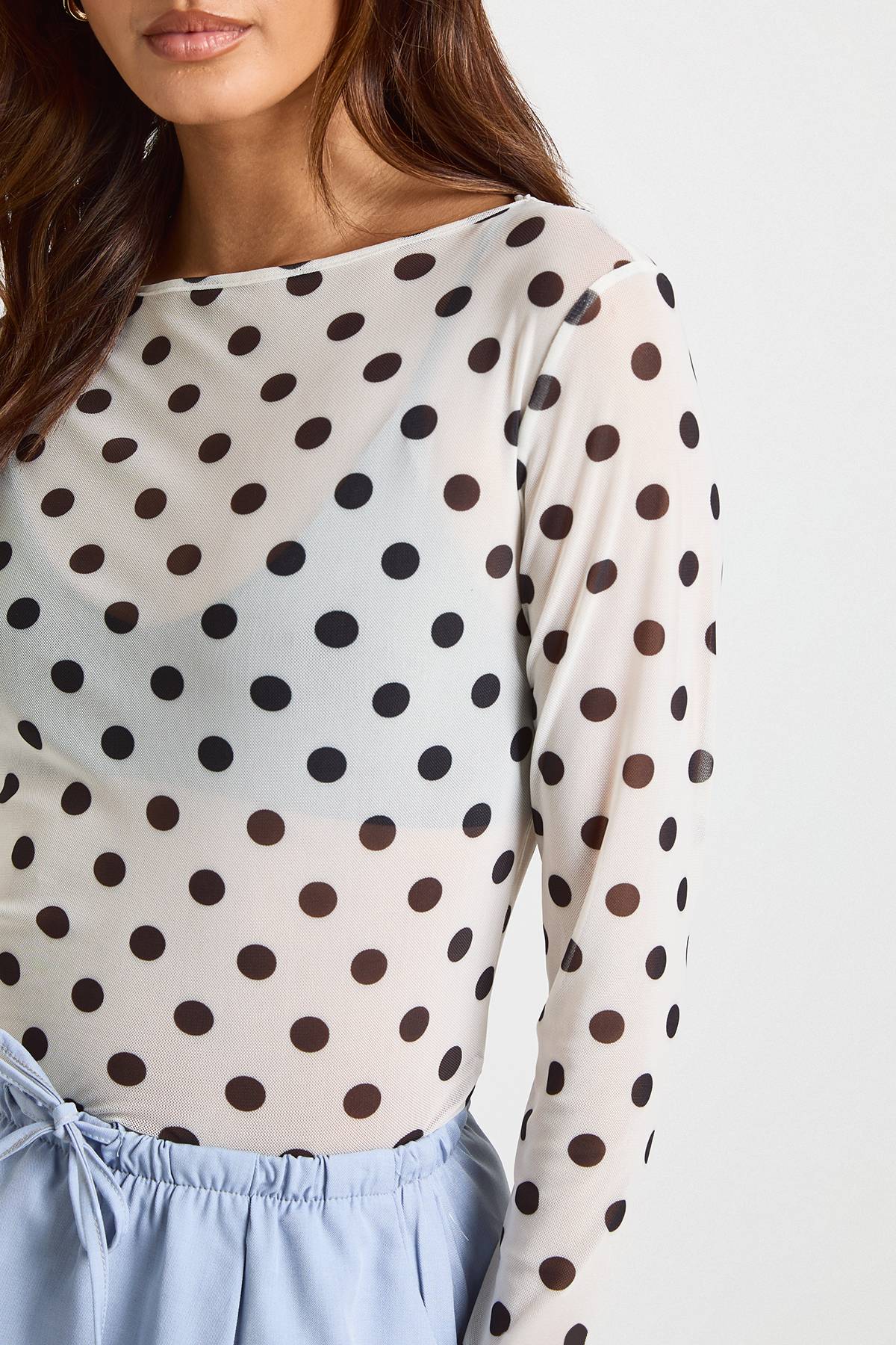 boohoo Haut En Mesh Transparent À Pois