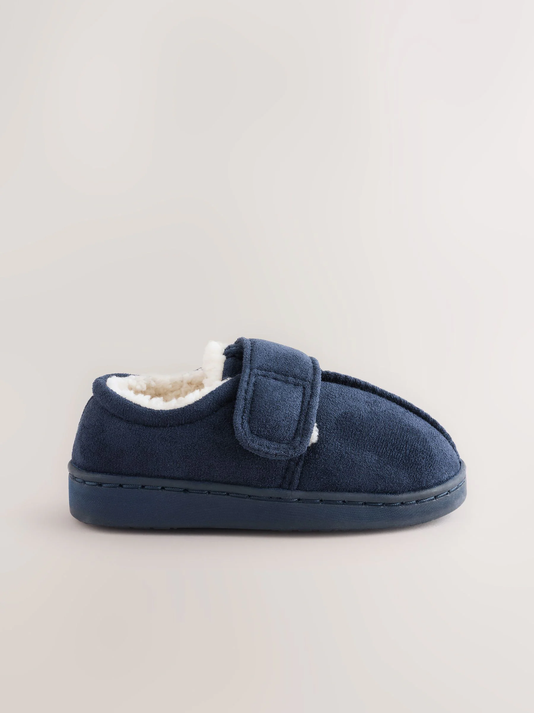 Marineblauw - Warm gevoerde pantoffels met kuipzool