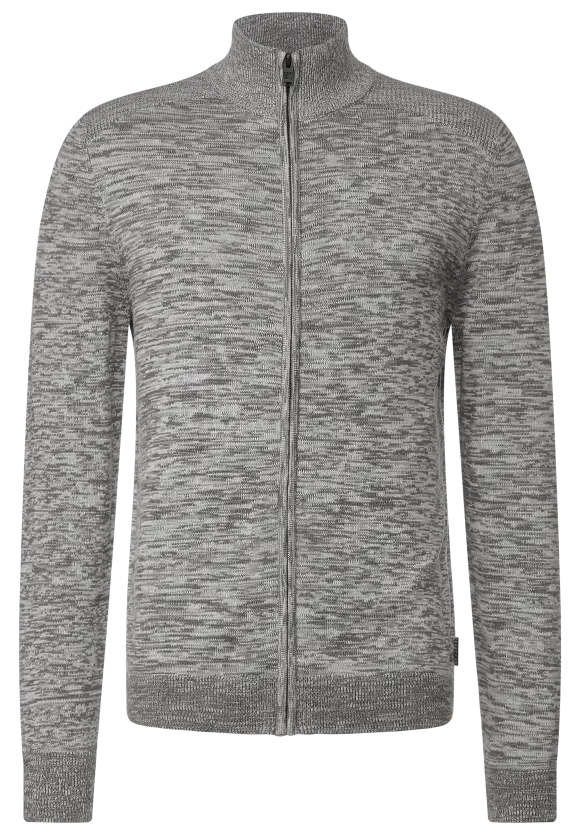 Mouliné Cardigan - stone grey melange