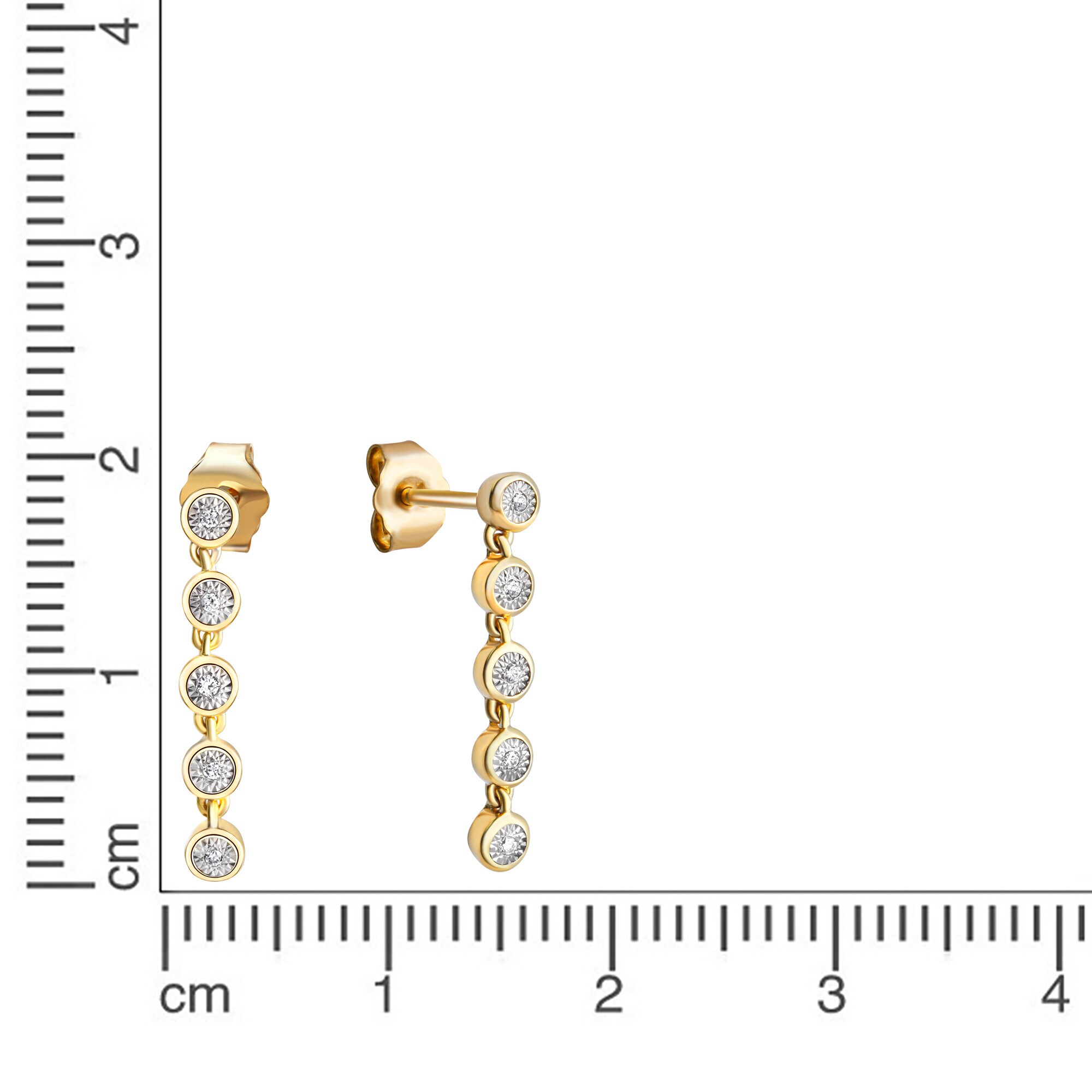Diamonds by Ellen K. Ohrringe Gold 585 zweifarbig mit 10x Brillant zus. 0,05ct.