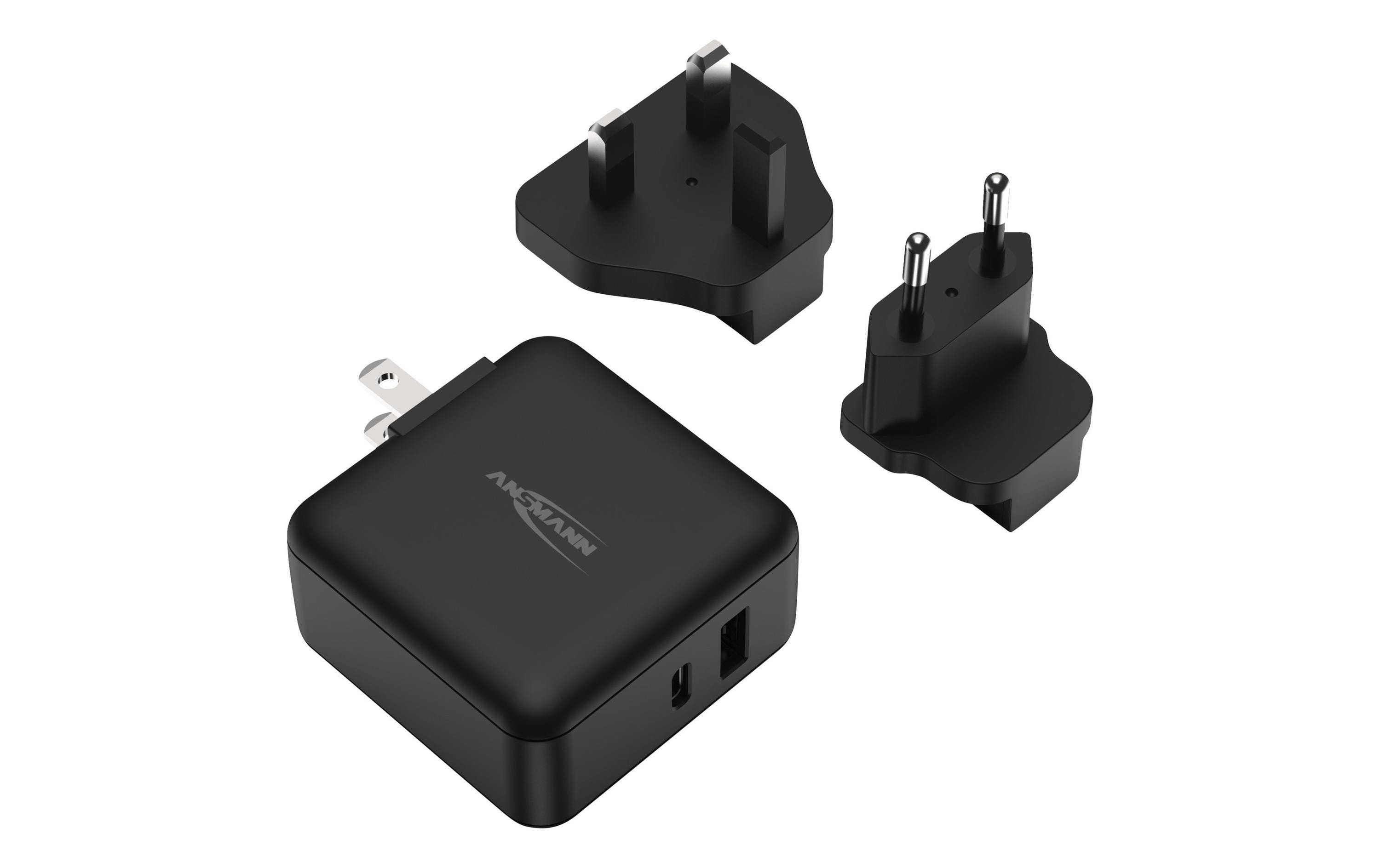USB-Wandladegerät Travel Charger TC230PD 2x USB-A/C, 30 WKraftvoller USB-Reiseadapter mit EU und UK Wechselstecker