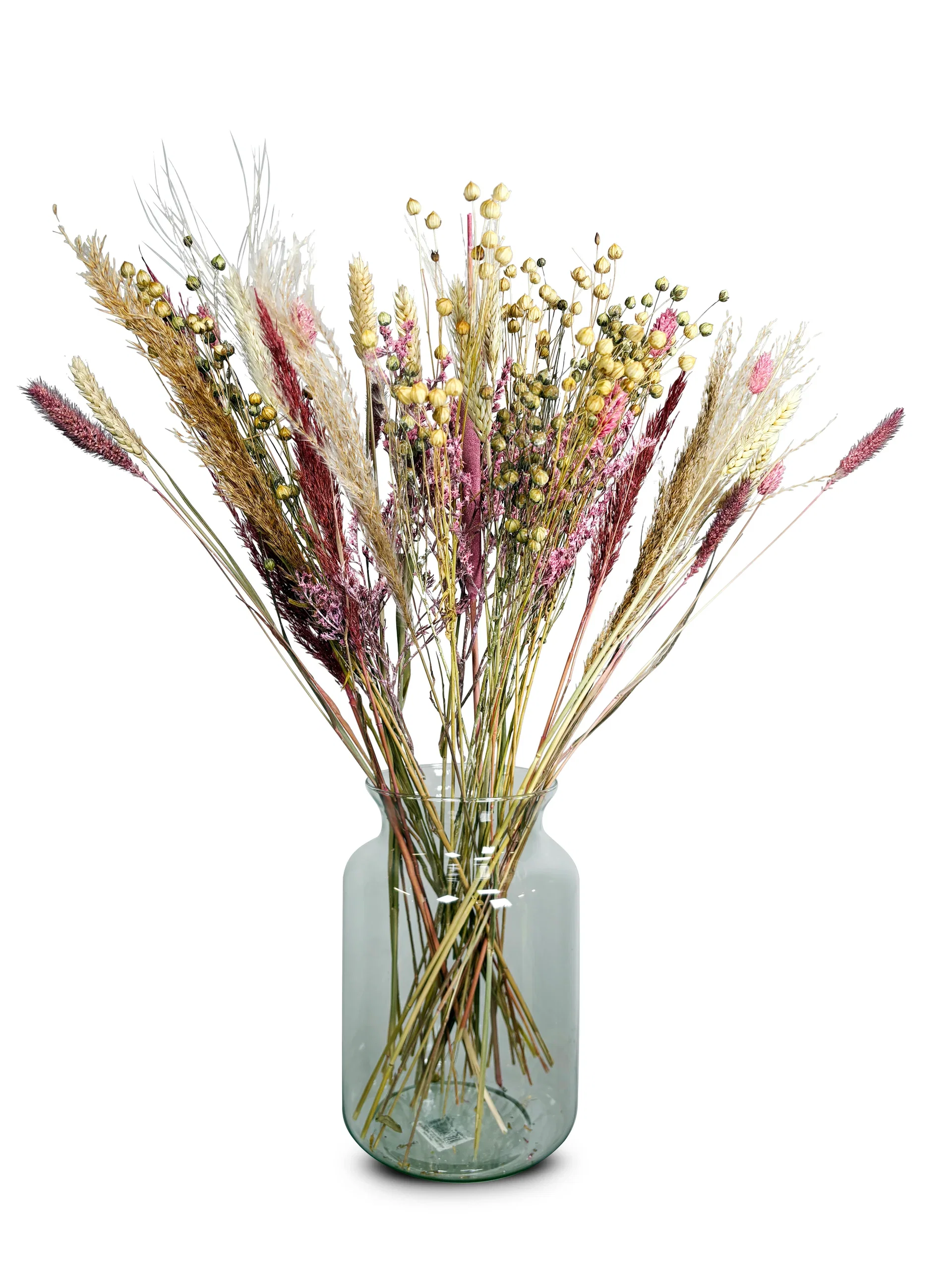 Bukett med tørkede blomster rosa Høyde 90 cm