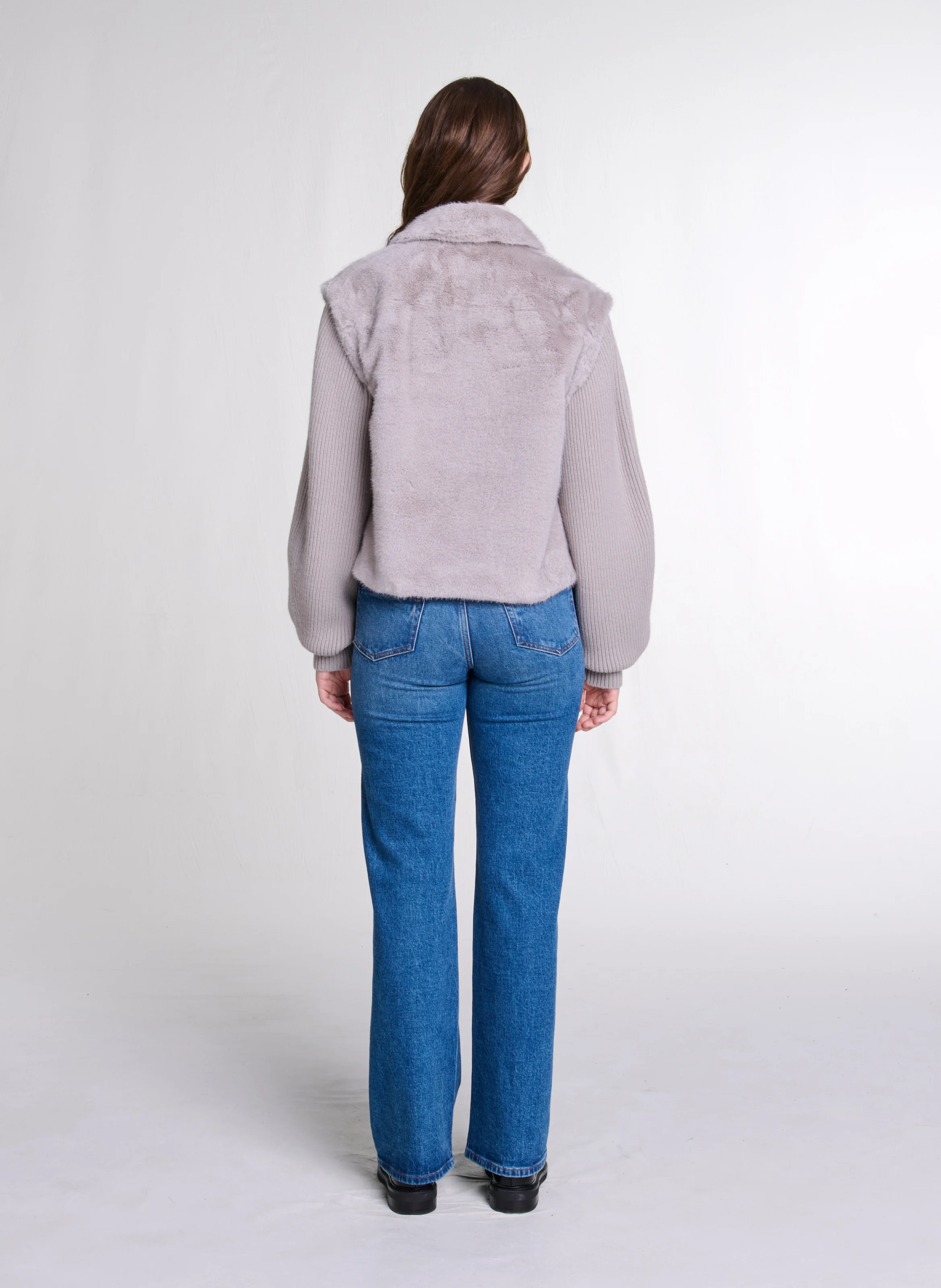 Veste droite col classique| Gris