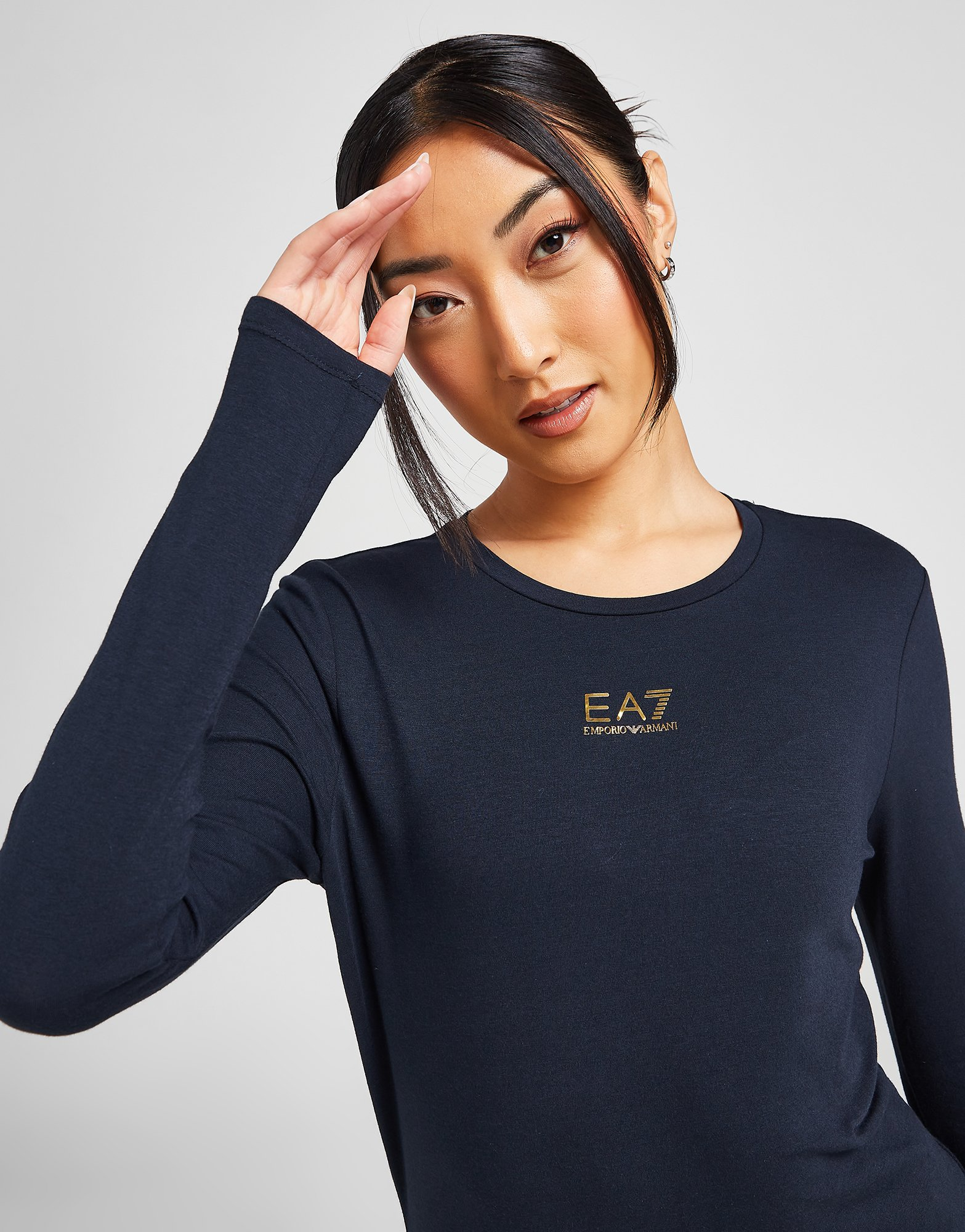 Emporio Armani EA7 T-shirt Manches Longues Logo Shine Femme