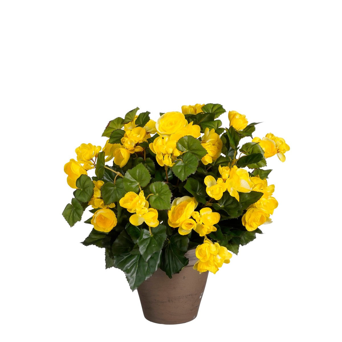 Mica decorations fleur artificielle begonia - 36x36x37 cm - pe - jaune