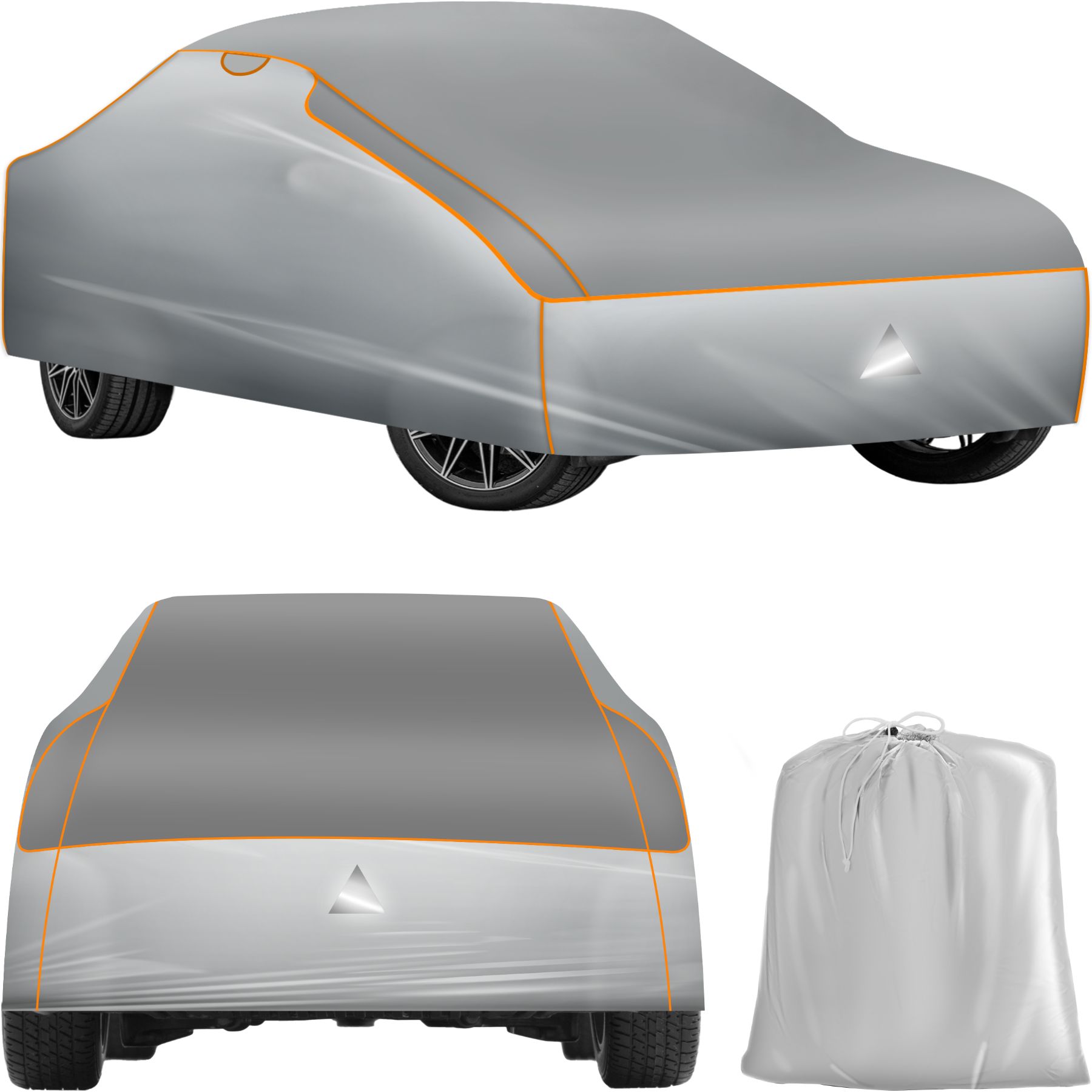 tectake® Autoplane, wasserdicht und atmungsaktiv, mit 4 mm Schaumstoffschicht, elastischer Saum und längenverstellbarer Spanngurt, inklusive Aufbewahrungstasche