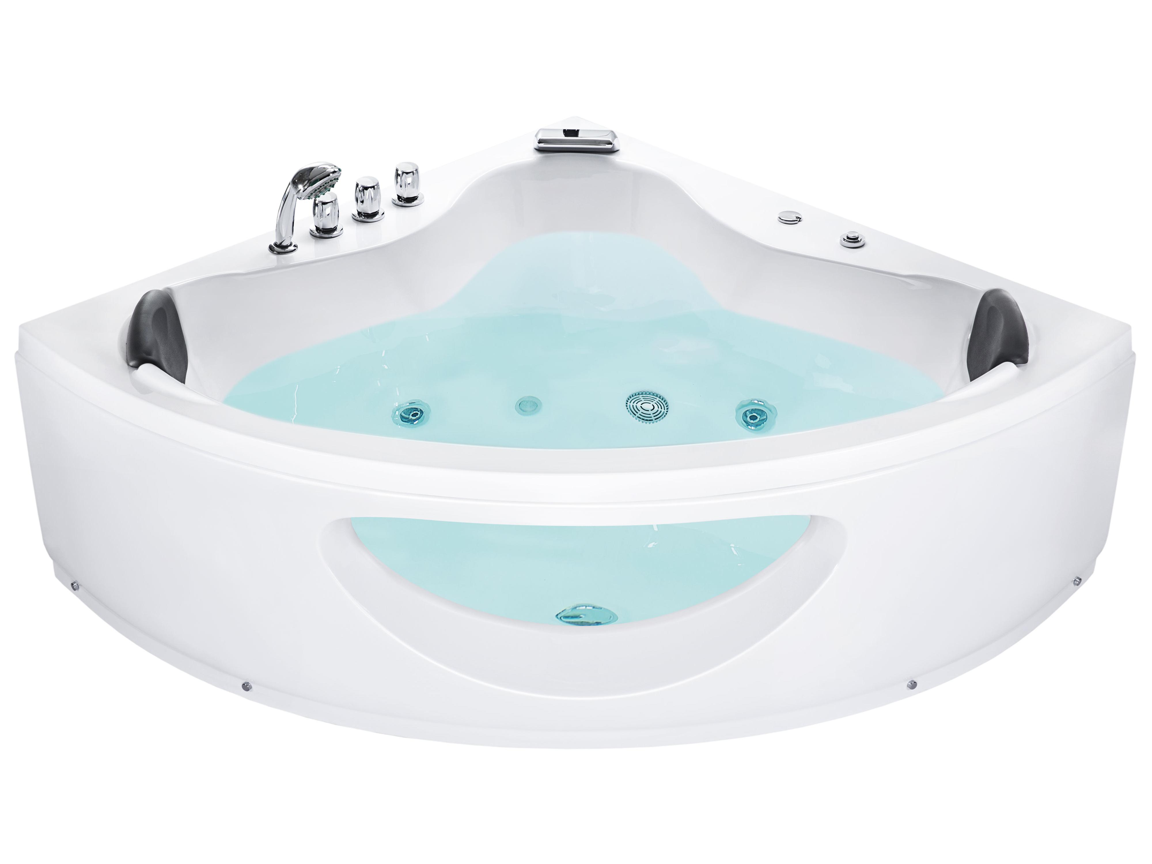 Hoek bubbelbad met LED TOCOA 205 x 146 cm Wit