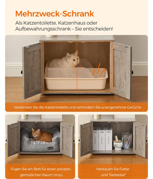 Feandrea Kratzbaum mit Katzenklo-Schrank, ca.