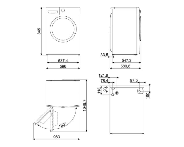 Smeg vaskemaskine WNP96SLAAIN (9 kg)
