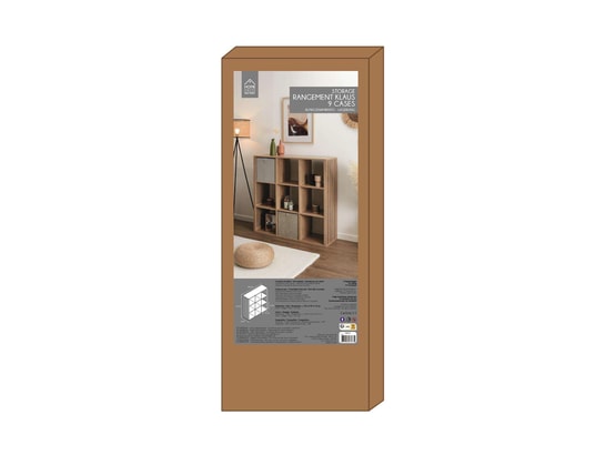 THE HOME DECO FACTORY - Etagère de rangement 9 cases saulk en bois - marron