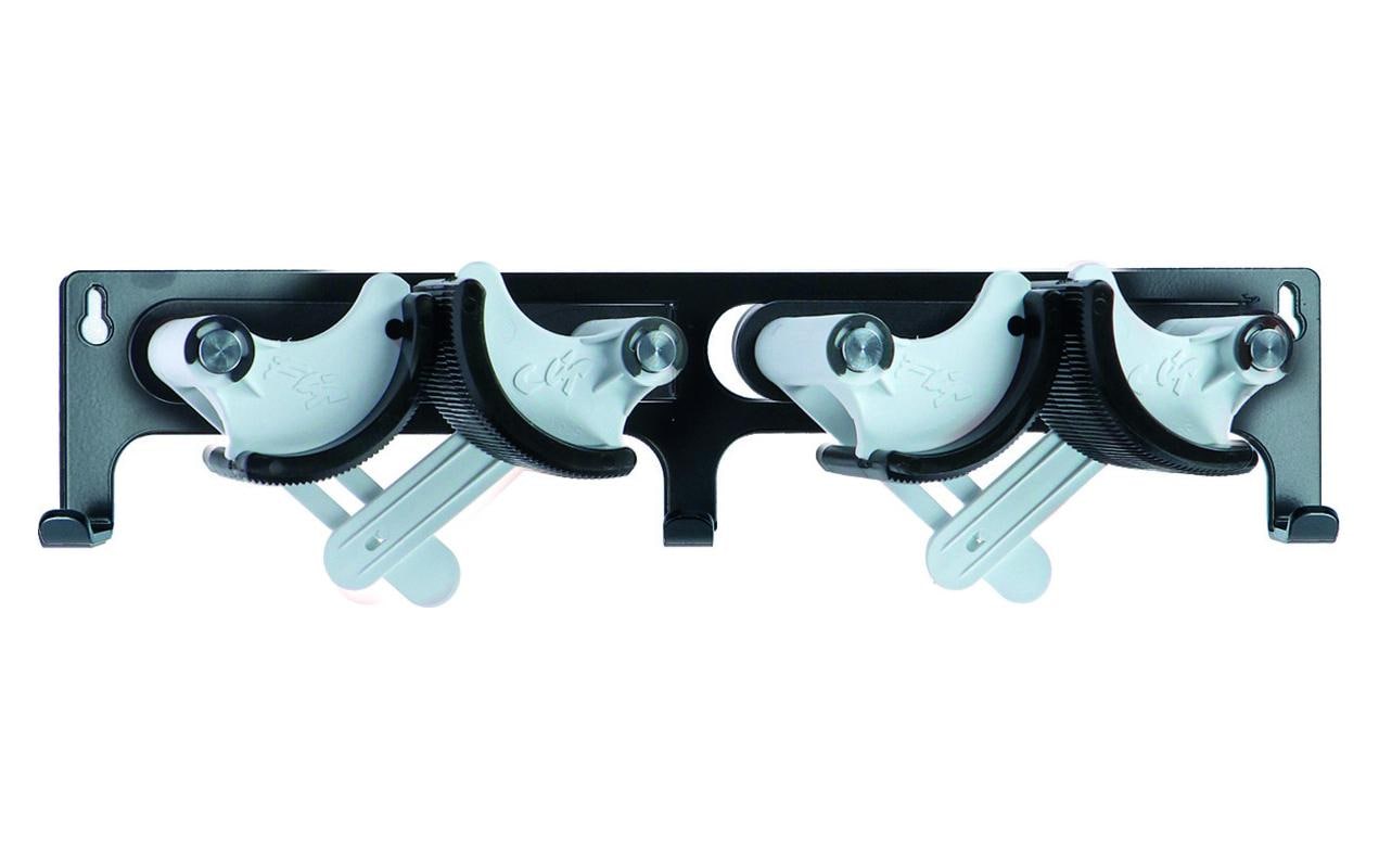 Gerätehalter-Set Flip Clip Duo<br>Pulverbeschichtetes Aluminiumgrundgestell mit weissem Halter