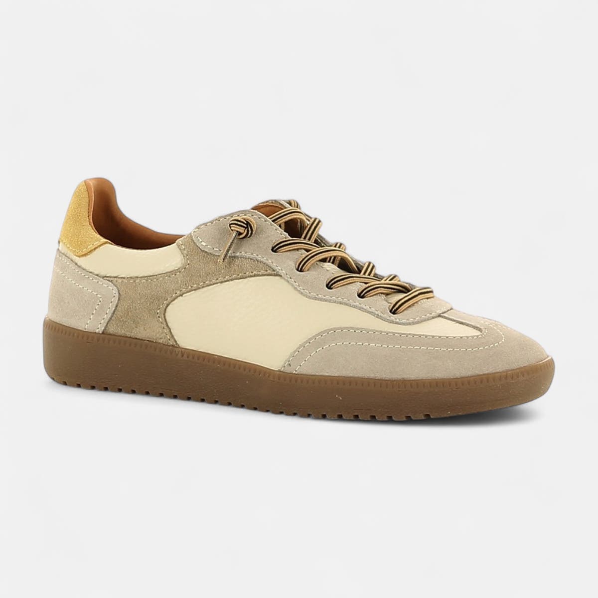 Baskets basses Femme en cuir beige