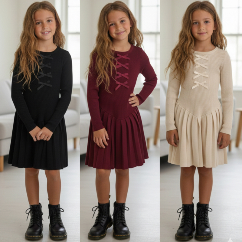 Knitted bow dress