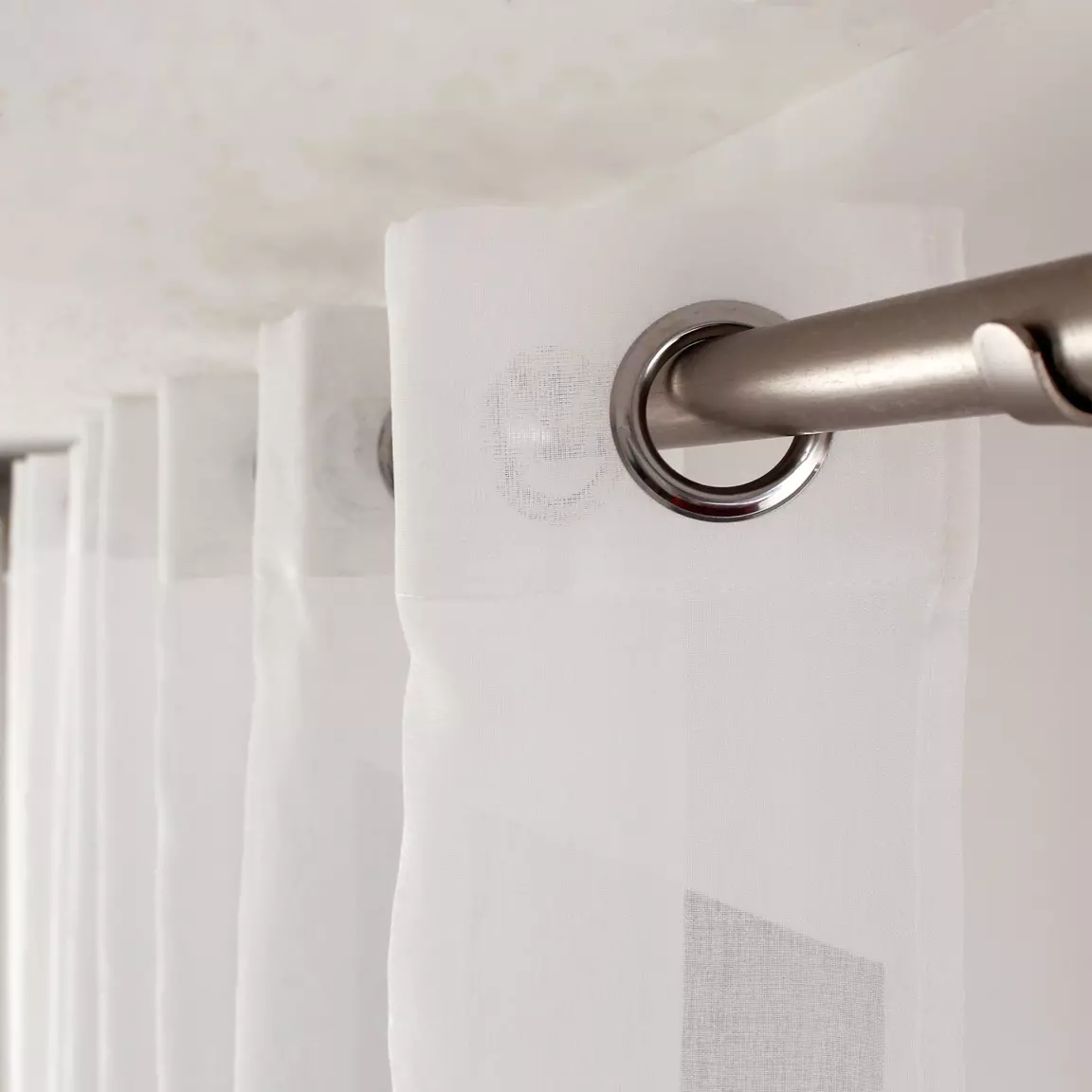 Voilage grande largeur œillets (240 x 240 cm) Solis Blanc