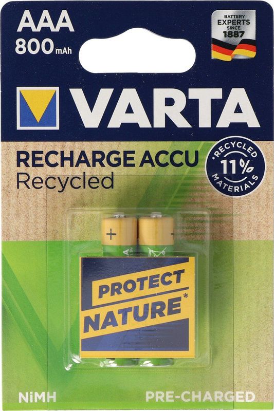 VARTA - Recharge Accu - Oplaadbaar AAA Micro - 800mAh - 2 Stuks