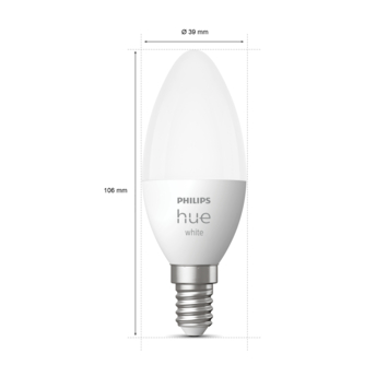 Philips Hue kaarslamp - warmwit licht 6W - 2 pack - E14