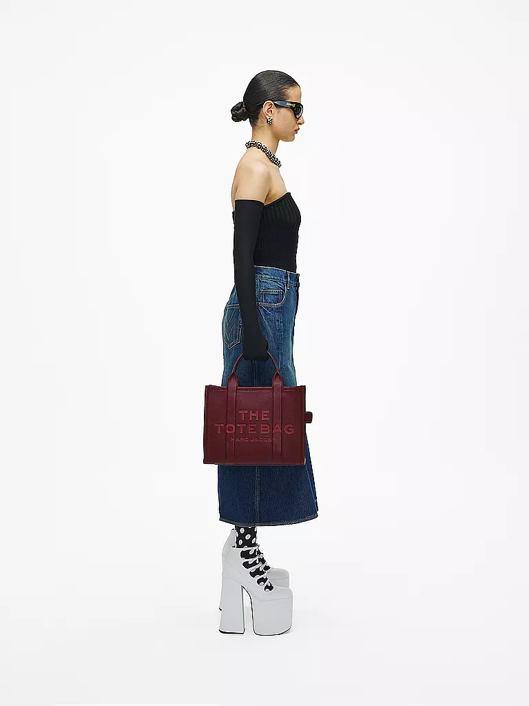 MARC JACOBS Ledertasche - Tote Bag THE MEDIUM TOTE LEATHER dunkelrot