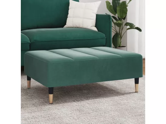 Repose-pied vert foncé 77x55x31 cm velours