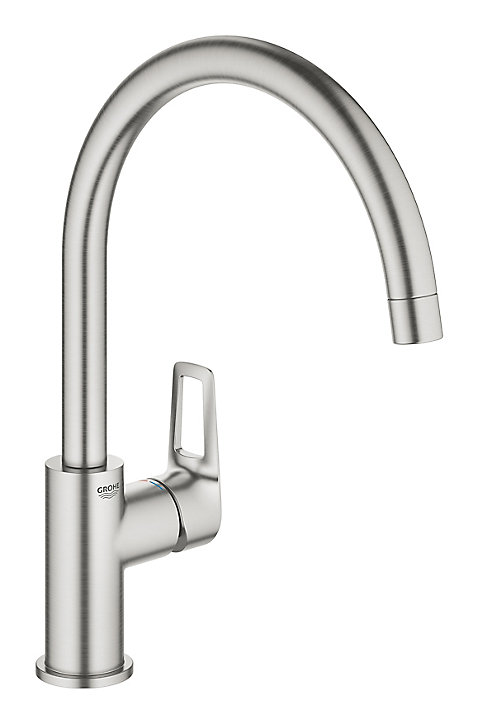 Mitigeur de cuisine chromé Grohe StartLoop brossé