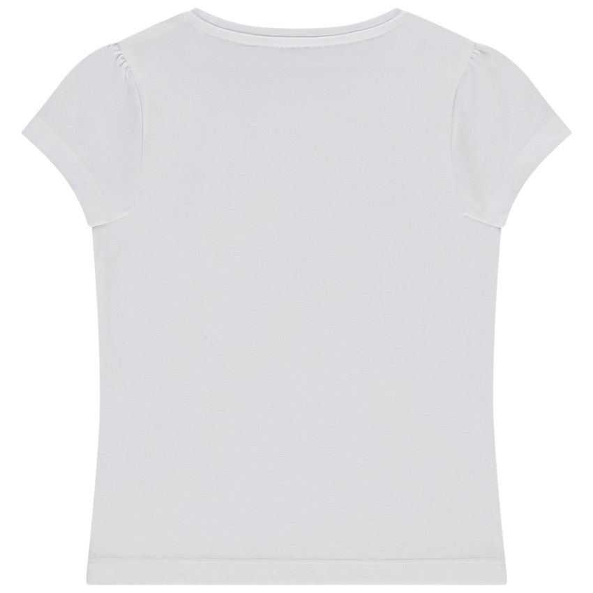 T-shirt manches courtes print fantaisie pour fille - Blanc