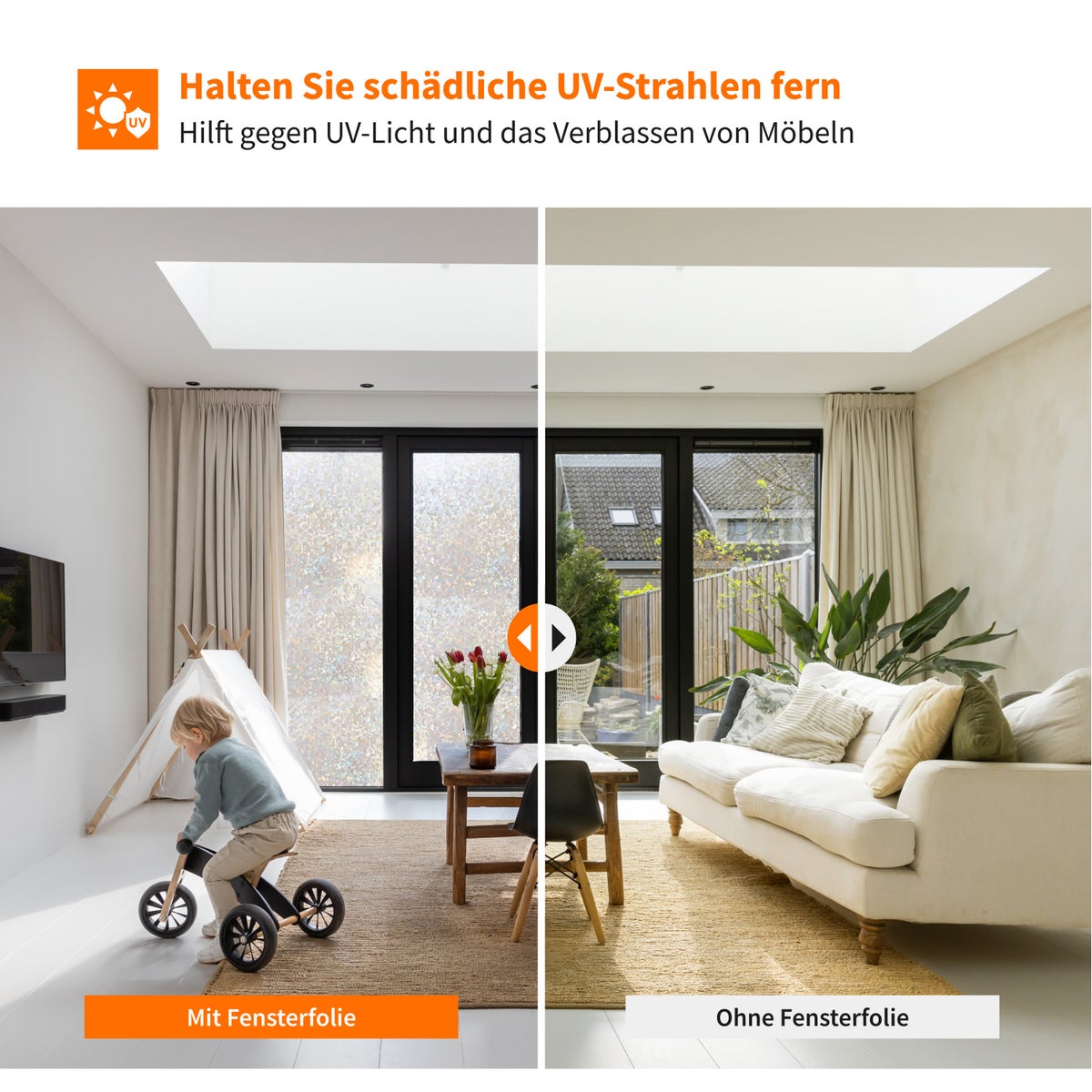 Simple Fix Raamfolie - Regenboogfolie 45 x 200 cm - Privacy Raamfolie, Isolerende Folie - Ondoorzichtige Zelfklevende Raamfolie - Regenboog