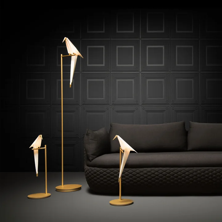 Moooi - Perch Light LED-Stehleuchte, Messing / weiss