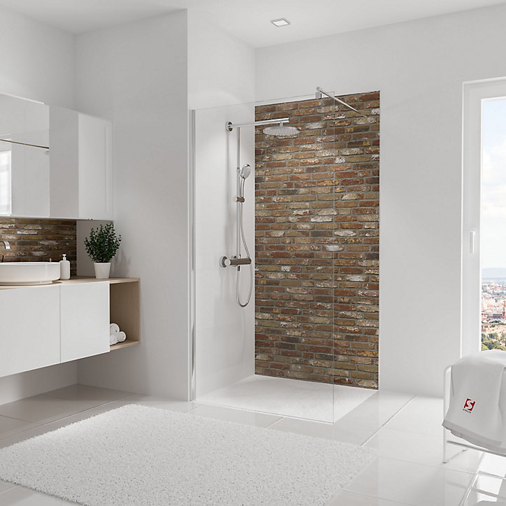 Panneau mural salle de bains 100 x 210 cm, Schulte DécoDesign Décor, brique industriel