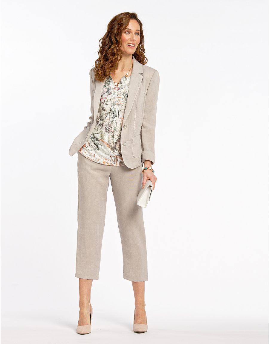 Veste beige col tailleur