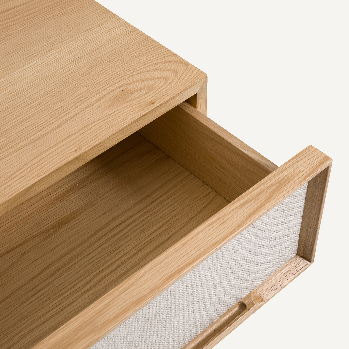AM.PM<br>Mesa de cabeceira com 2 gavetas, carvalho e tecido texturizado, Omid