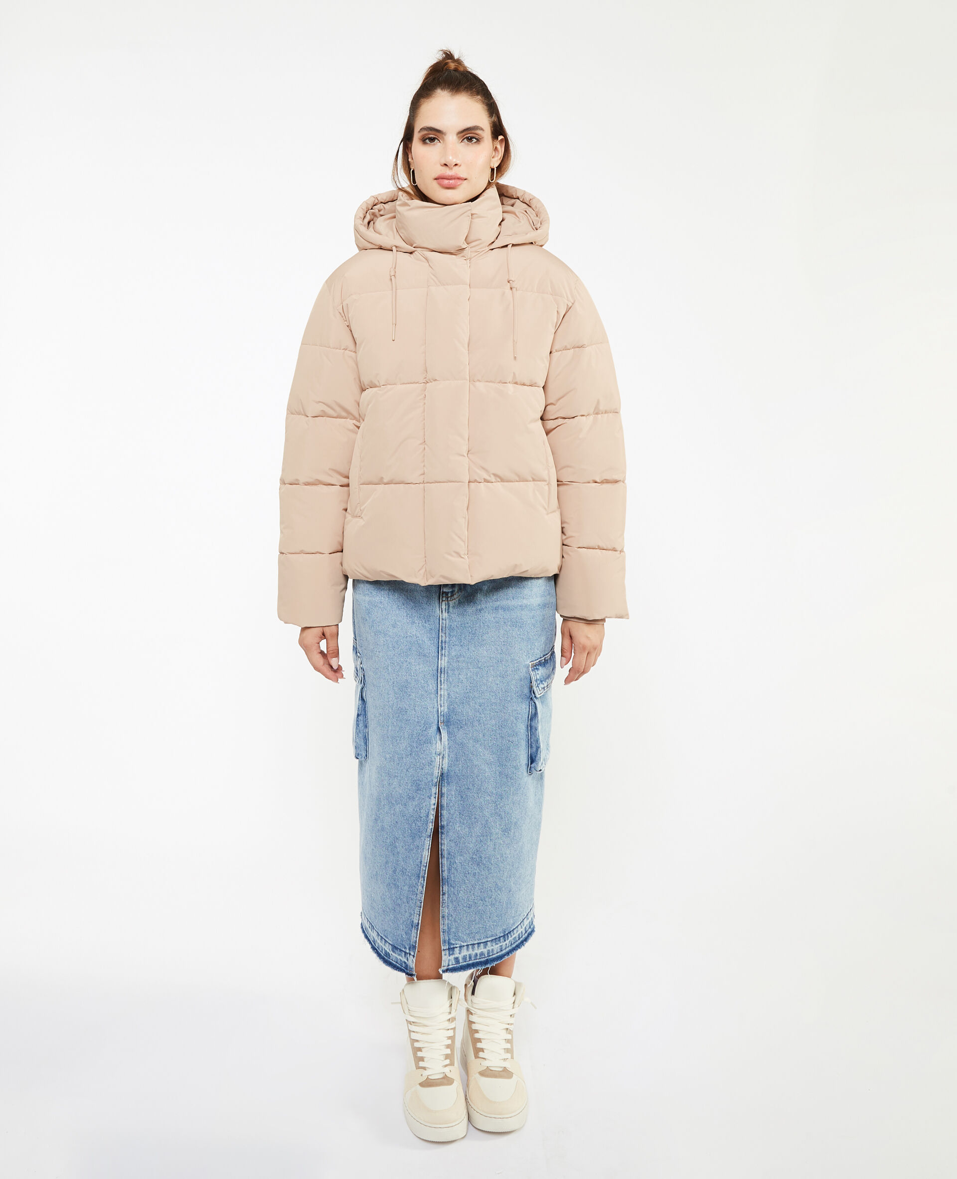 Doudoune avec capuche - Beige