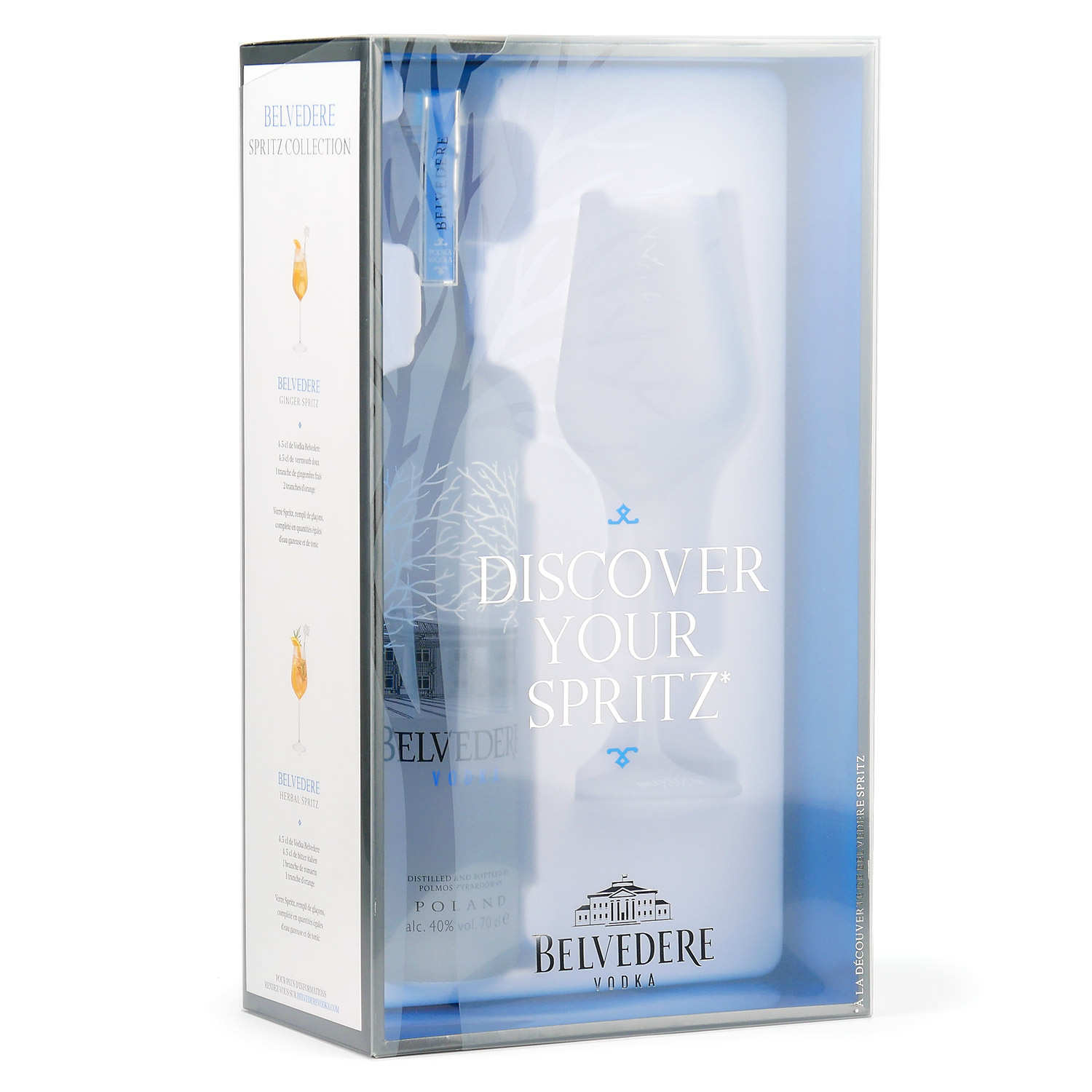 Vodka Belvedere - Coffret bouteille + 1 verre Spritz