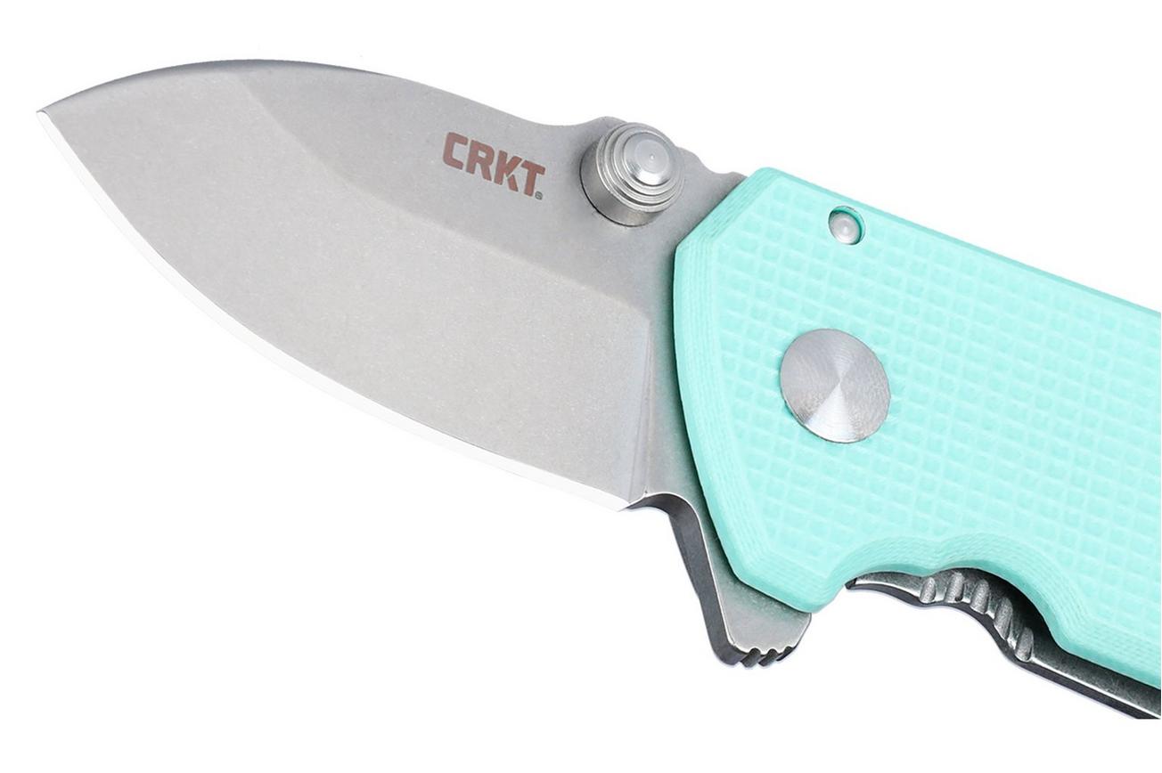 CRKT Squid Compact Stonewash 2485B Light Blue G10 zakmes, Lucas Burnley design