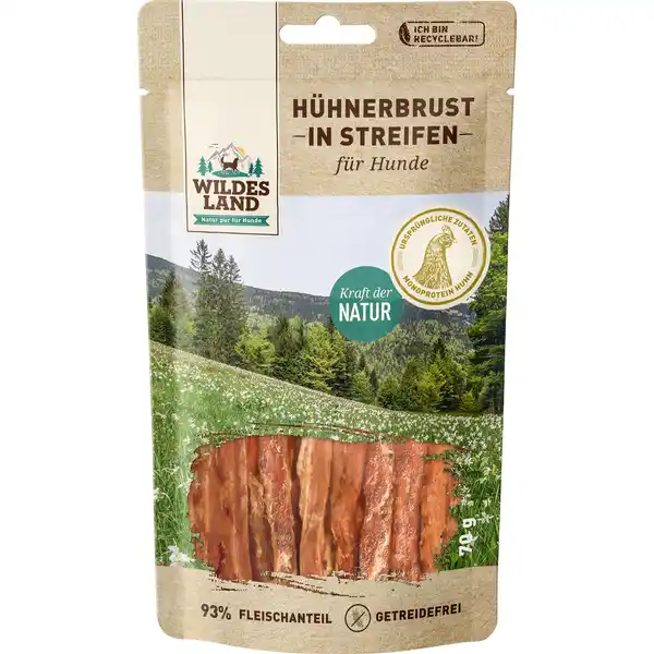 Hundesnack Hühnerbrust in Streifen