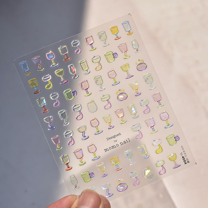 Epoch - Wijnglas Nail Art Stickers (Diverse ontwerpen)